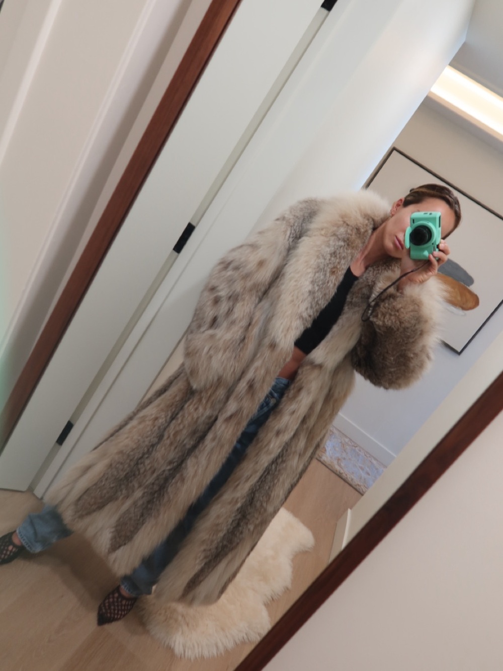 Vintage Bill Blass Genuine Lynx Fur Coat | Full Length | Rare | S/M